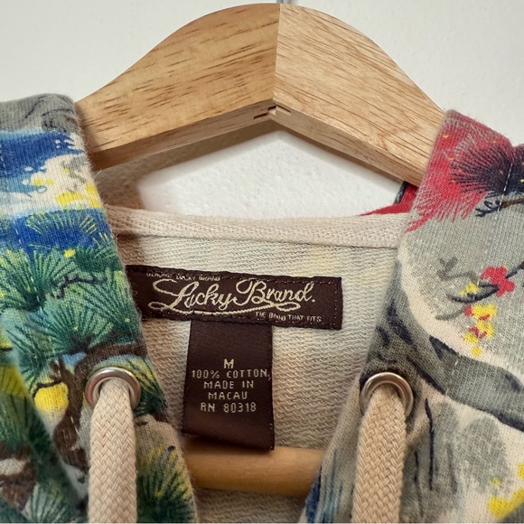 Lucky Brand Y2K Zip Up Hoodie Japanese Asian Wearable Art Jacket medium - Picture 3 of 7